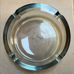 Elegant Vintage Glass Ashtray with Deer Design